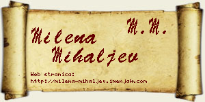 Milena Mihaljev vizit kartica